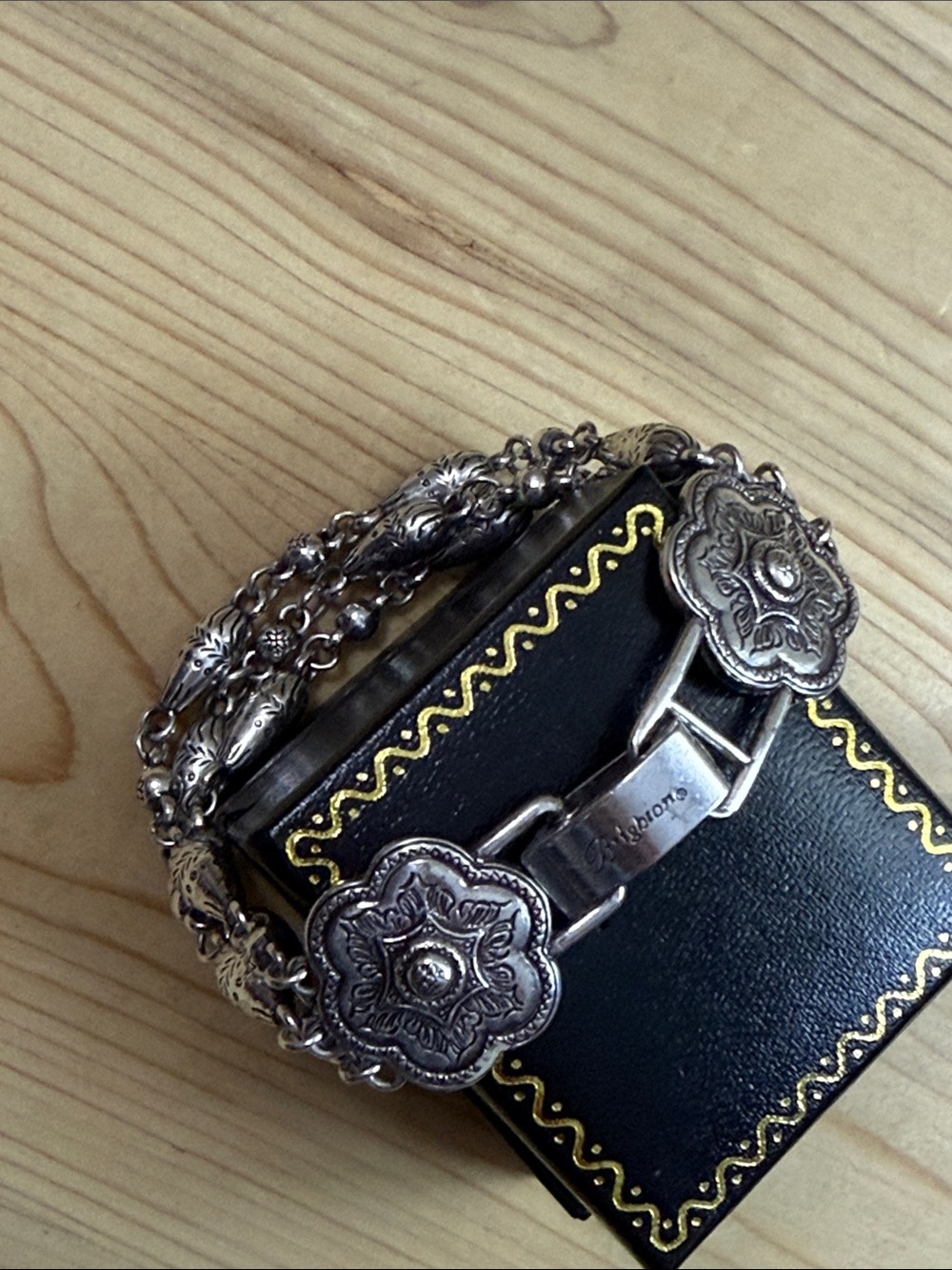 Brighton Silver Floral Concho Bracelet with  Accents